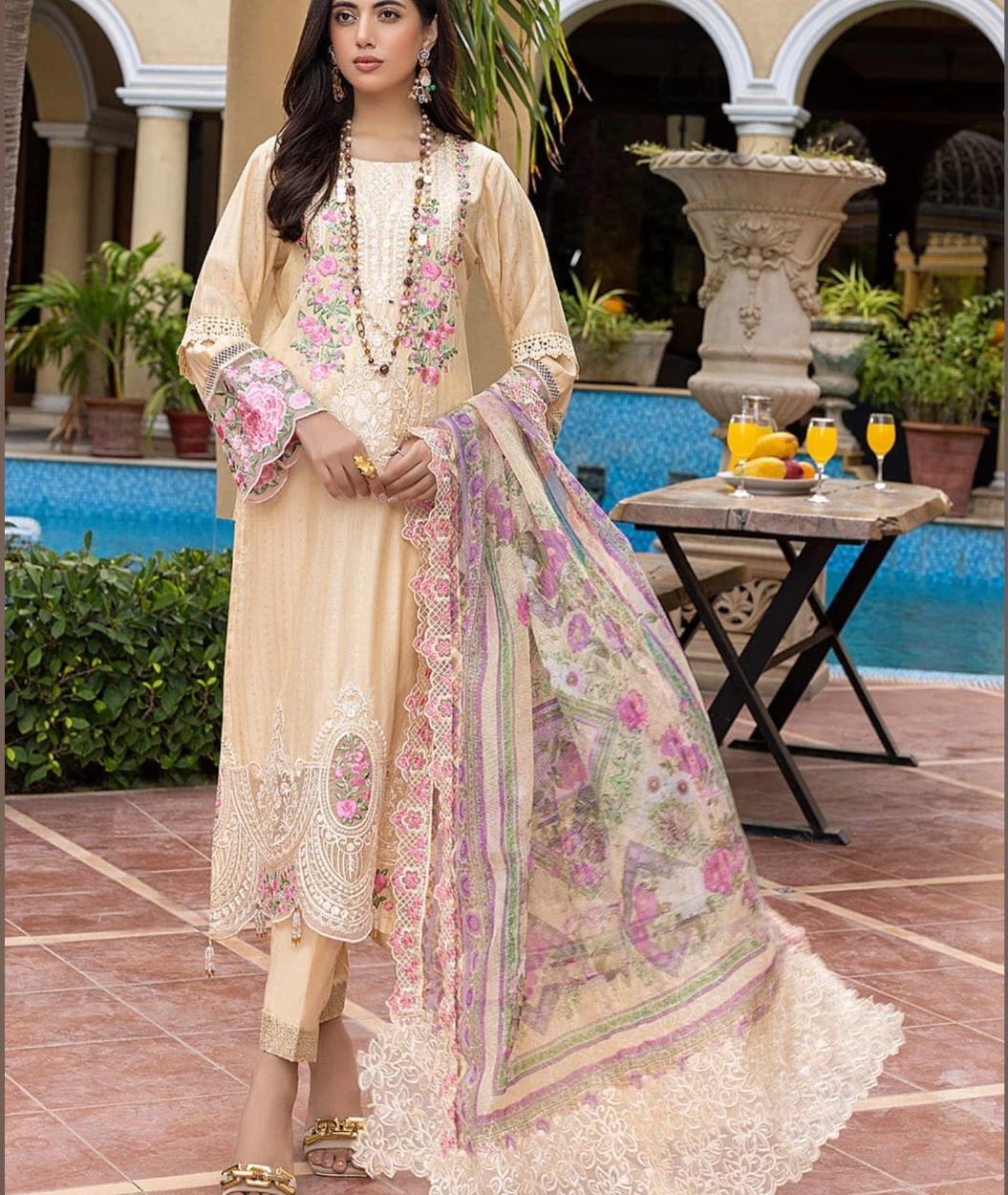 Azure Lawn Unstitch Dress