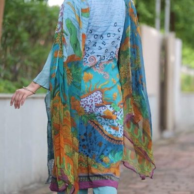 Pakistani Lawn Semi-Stitch Dress