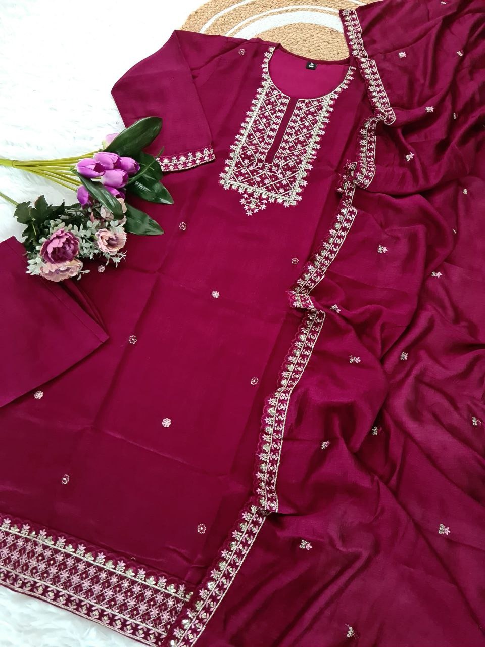 Ready To Wear Kurti With Pant & Dupatta - Image 3