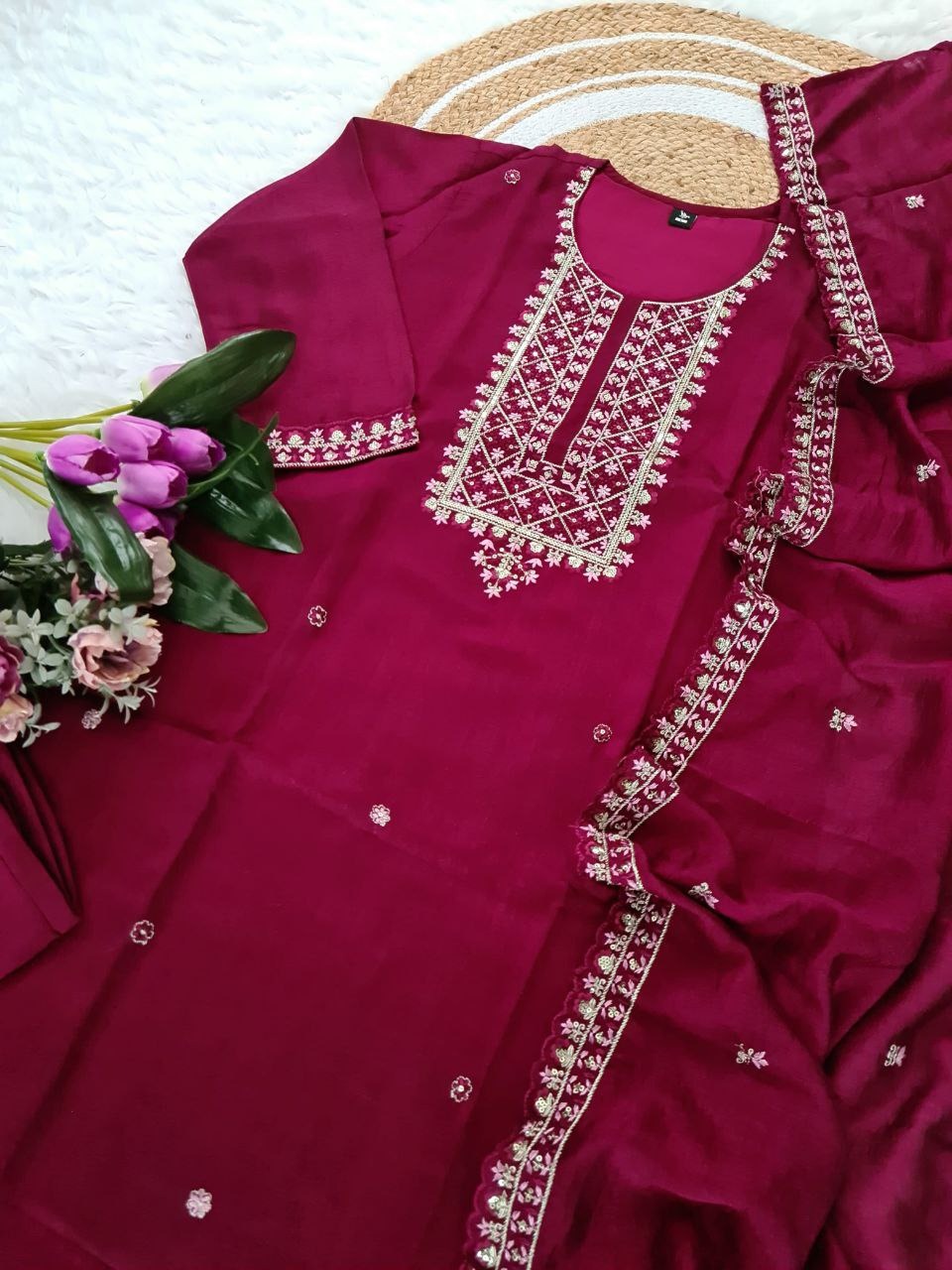 Ready To Wear Kurti With Pant & Dupatta - Image 5