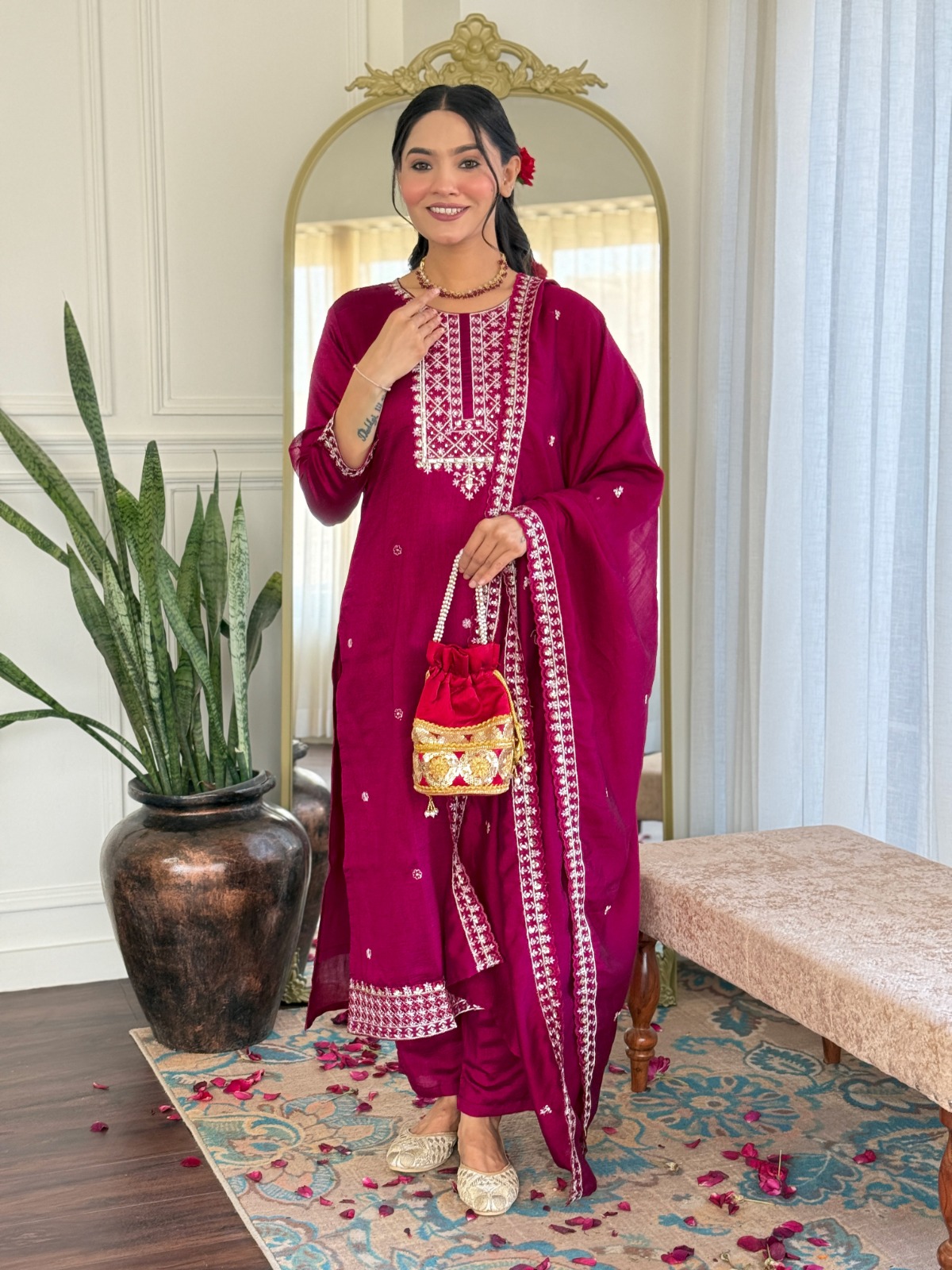 Ready To Wear Kurti With Pant & Dupatta
