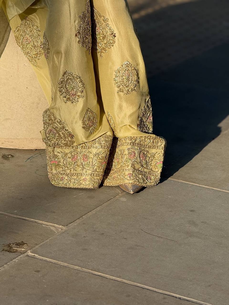 Premium Designer Collection Natural Crep Silk Top-Duppta And Plazzo - Image 3