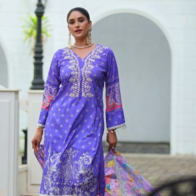 charizma blue unstitch partywear
