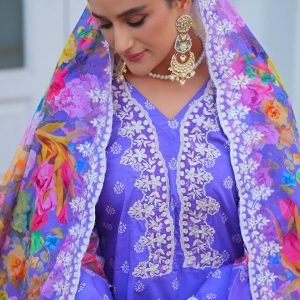 charizma blue unstitch partywear