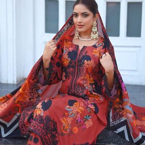 charizma brickred unstitch partywear