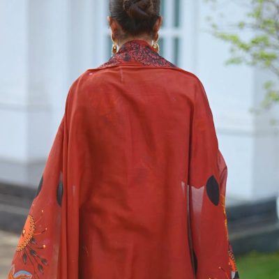 charizma brickred unstitch partywear